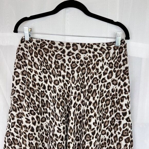 vintage 90s Larry Levine cheetah print chiffon midi skirt sz 10 rockstar indie - Picture 4 of 10